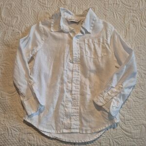 Janie and Jack boys size 3 white 100% linen shirt, EEUC looks & feels new